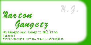 marton gangetz business card